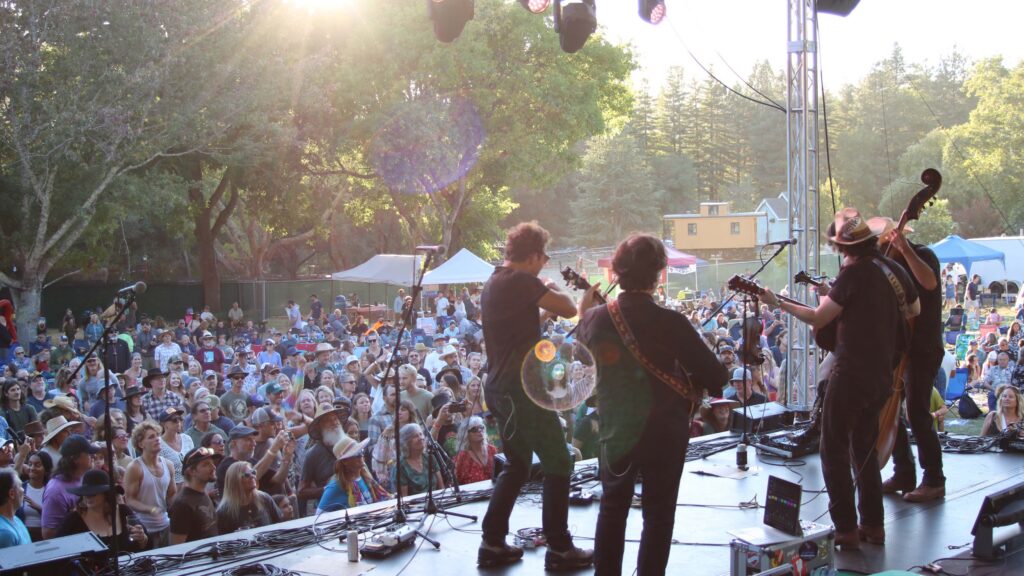 band with crowd